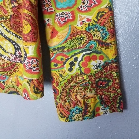 Alex Kim Art To Wear Multicolored Floral Paisley Embroidered Cardigan Jacket M - Picture 4 of 6